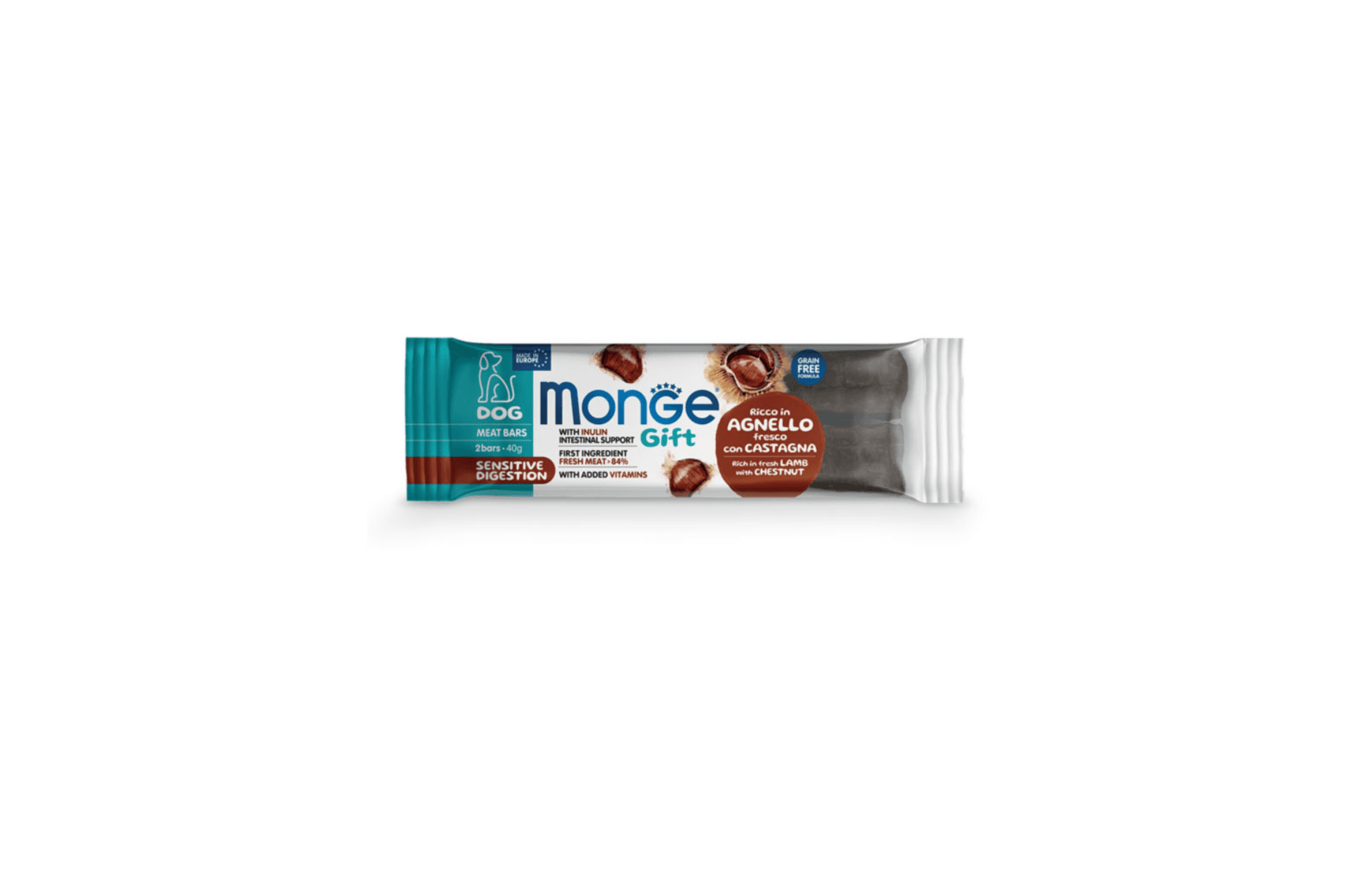 Monge Gift Meat Bars Sensitive Digestion Cordero y Castañas 40gr