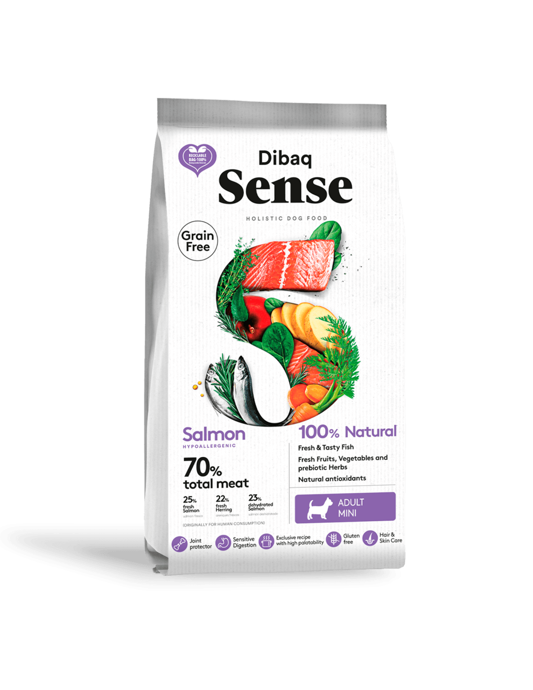 Sense Grain Free Salmón para perros adultos de razas pequeñas 2kg