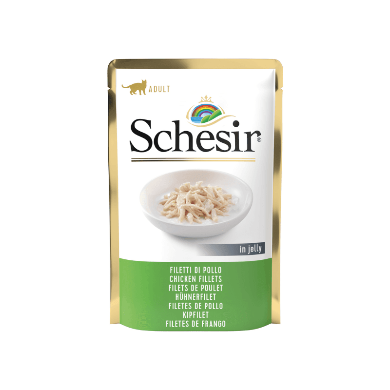 Schesir sobres de comida húmeda para gatos Filetes de Pollo 85g