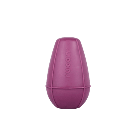 Juguete Conic Lila Mediano para perros, visto desde el frente mostrando su diseño robusto y color vibrante.