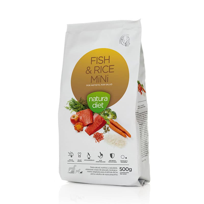 Natura diet Pescado y arroz Mini para perros pequeños 3kg