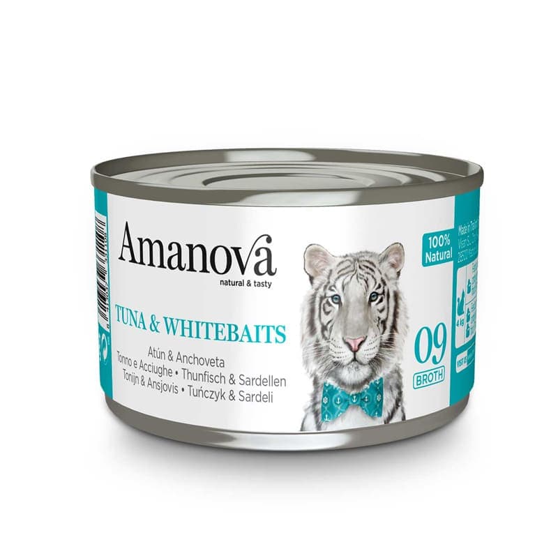 Amanova «Alimentación húmeda» Atún & Anchoveta en caldo 70gr