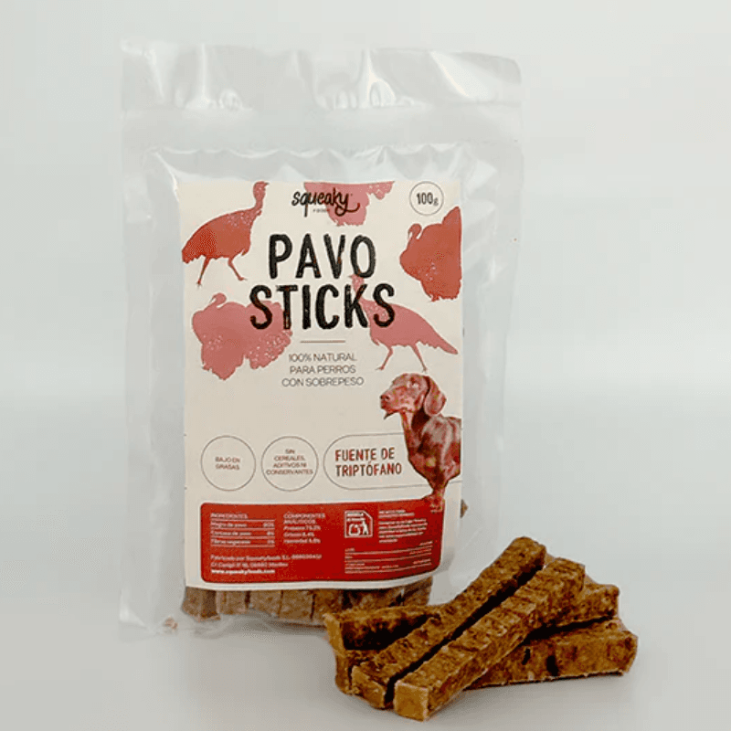 Sticks de Pavo squeaky 100gr