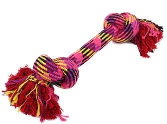 Cuerda de nudo Freedog para perros de algodón multicolor con nudos resistentes y flecos en los extremos.