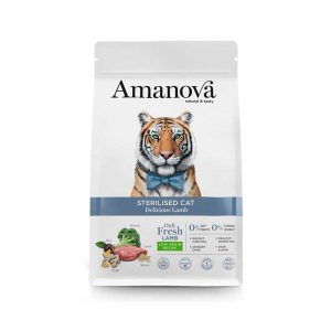Amanova Adult Sterilised Low Grain de Cordero para gatos